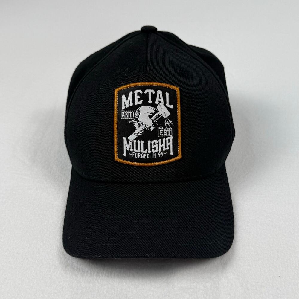METAL MULISHA Black Fitted FlexFit Baseball‎ Cap Hat L/XL Logo Patch Clean